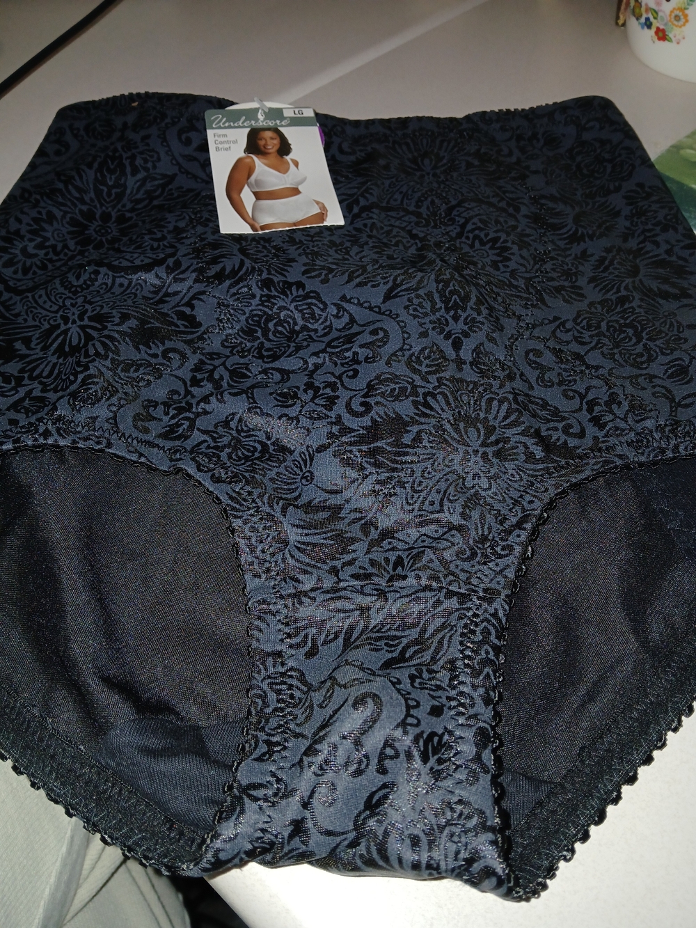 Underscore Black Floral High-Waist Shaping Brief
